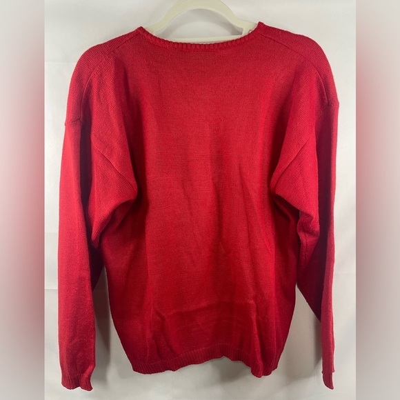 CHAUS wool blend collegiate red sweater. So bright and festive - Picture 2 of 4